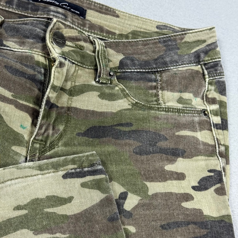 Kenneth Cole New York Womens Camo Skinny Jeans Green Camouflage Stretch Pants 25